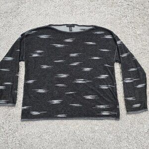 Eileen Fisher Shirt Womens XS Gray Long Sleeve Pullover Boat Neck